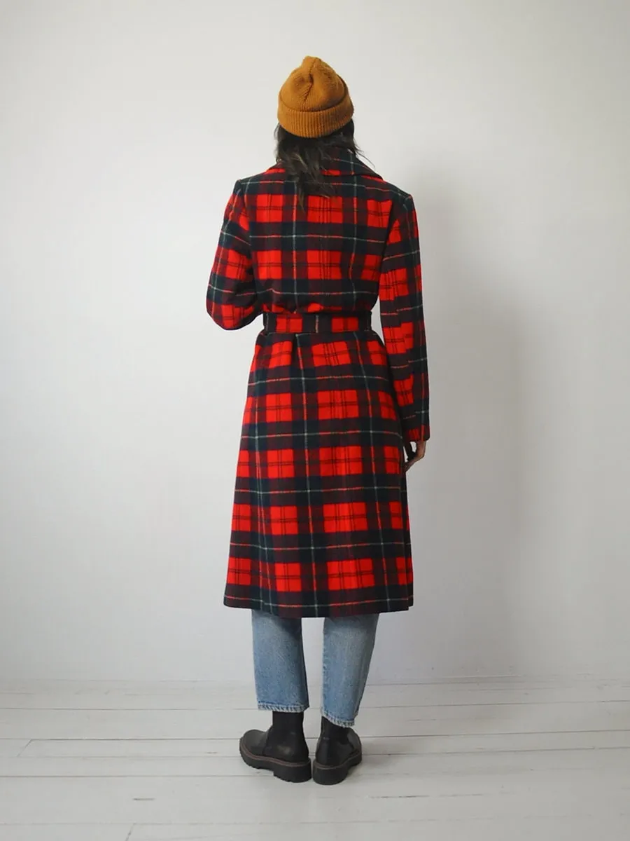 1970's Pendleton Tartan Wool Peacoat