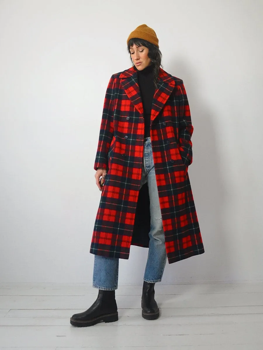 1970's Pendleton Tartan Wool Peacoat