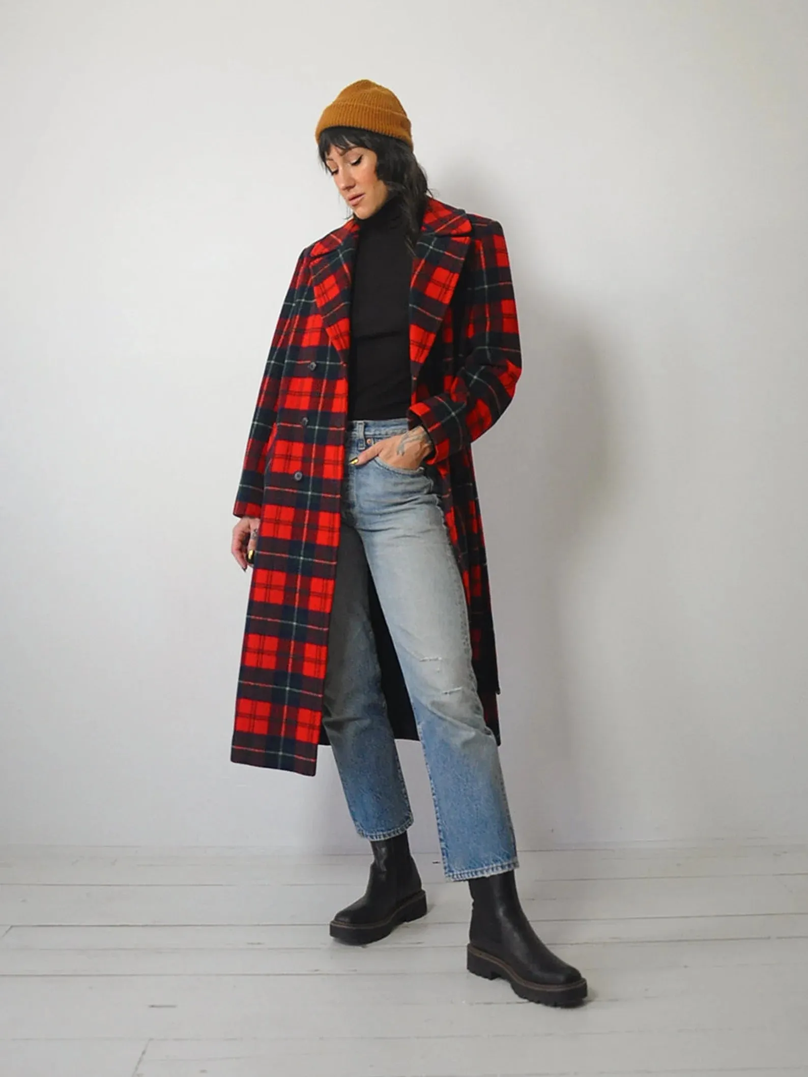 1970's Pendleton Tartan Wool Peacoat