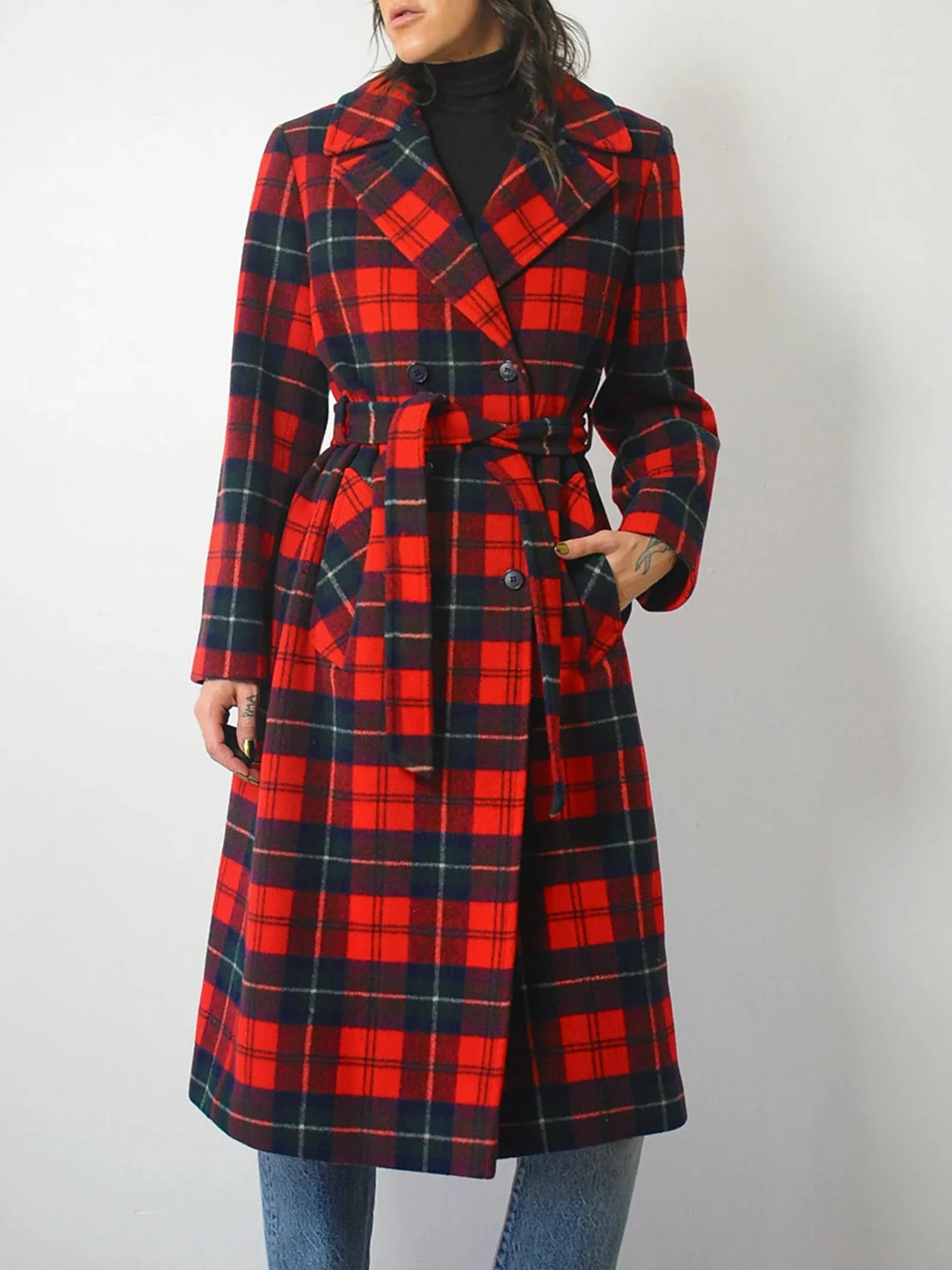 1970's Pendleton Tartan Wool Peacoat