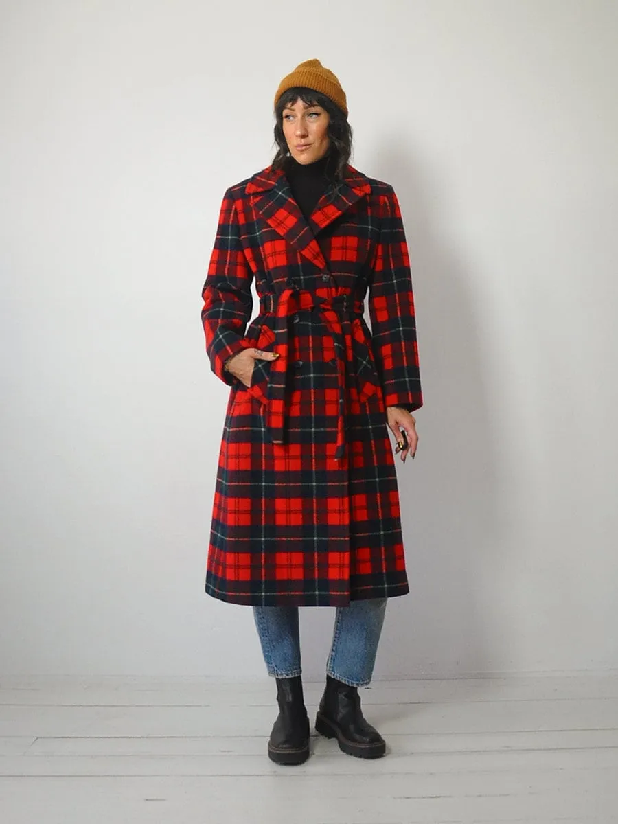 1970's Pendleton Tartan Wool Peacoat