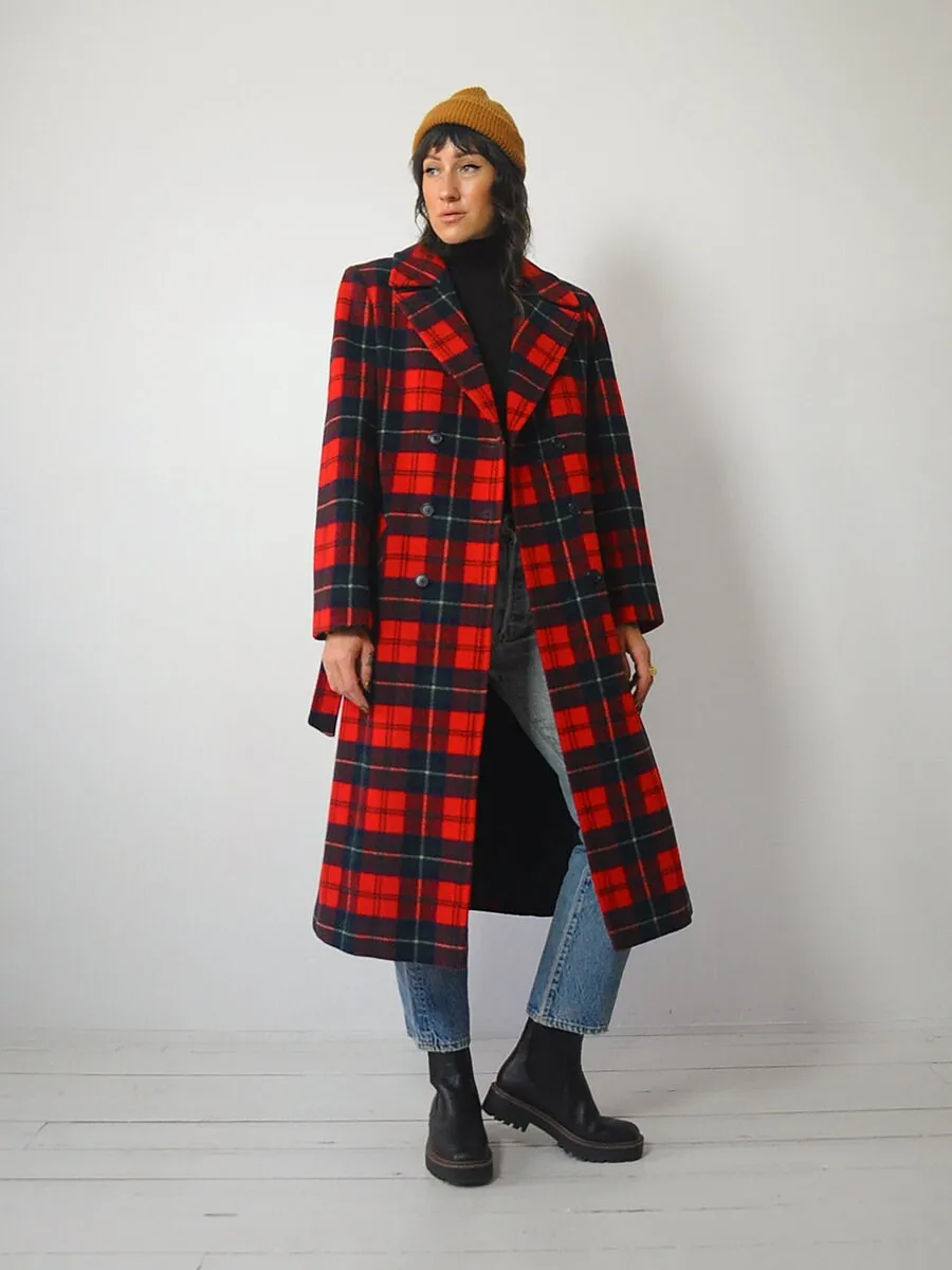 1970's Pendleton Tartan Wool Peacoat