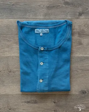 207 Short Sleeve Henley - Natural Indigo