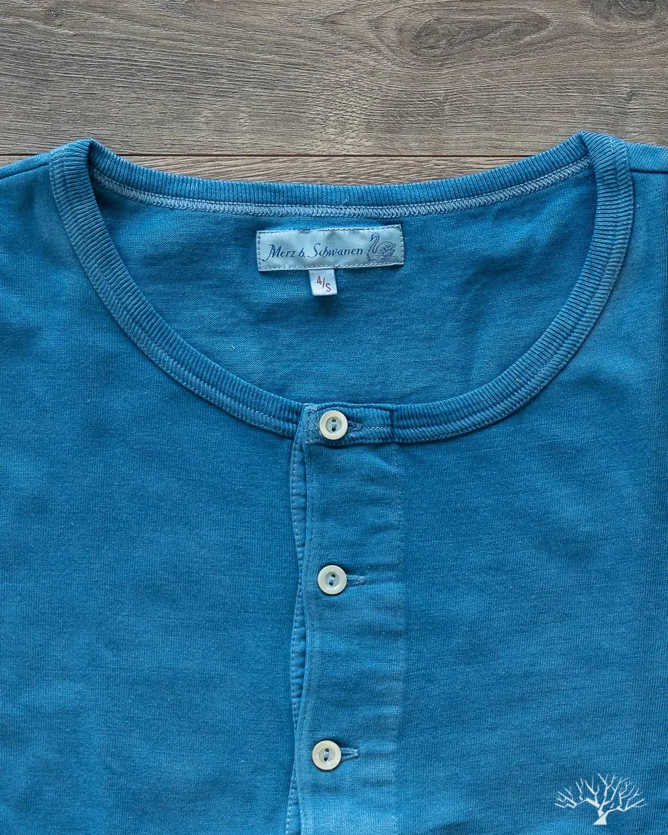 207 Short Sleeve Henley - Natural Indigo