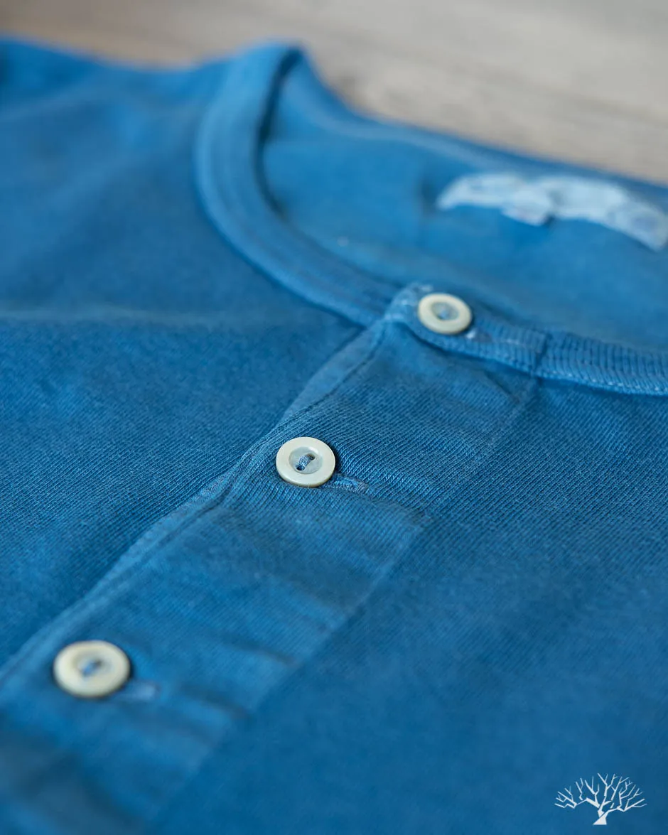 207 Short Sleeve Henley - Natural Indigo