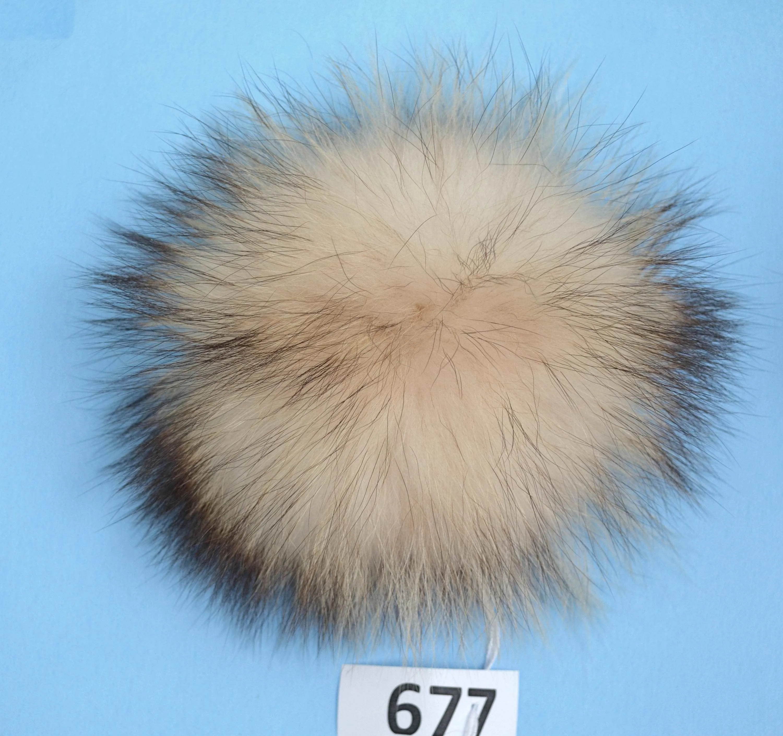 7-9" EXTRA LARGE WHITE Pom Poms with dark tips! Fur Pom Pom Double Raccoon Cream Pom Pom Chunky Hat Beanie Tuque Knit Hat Puff Fur Ball