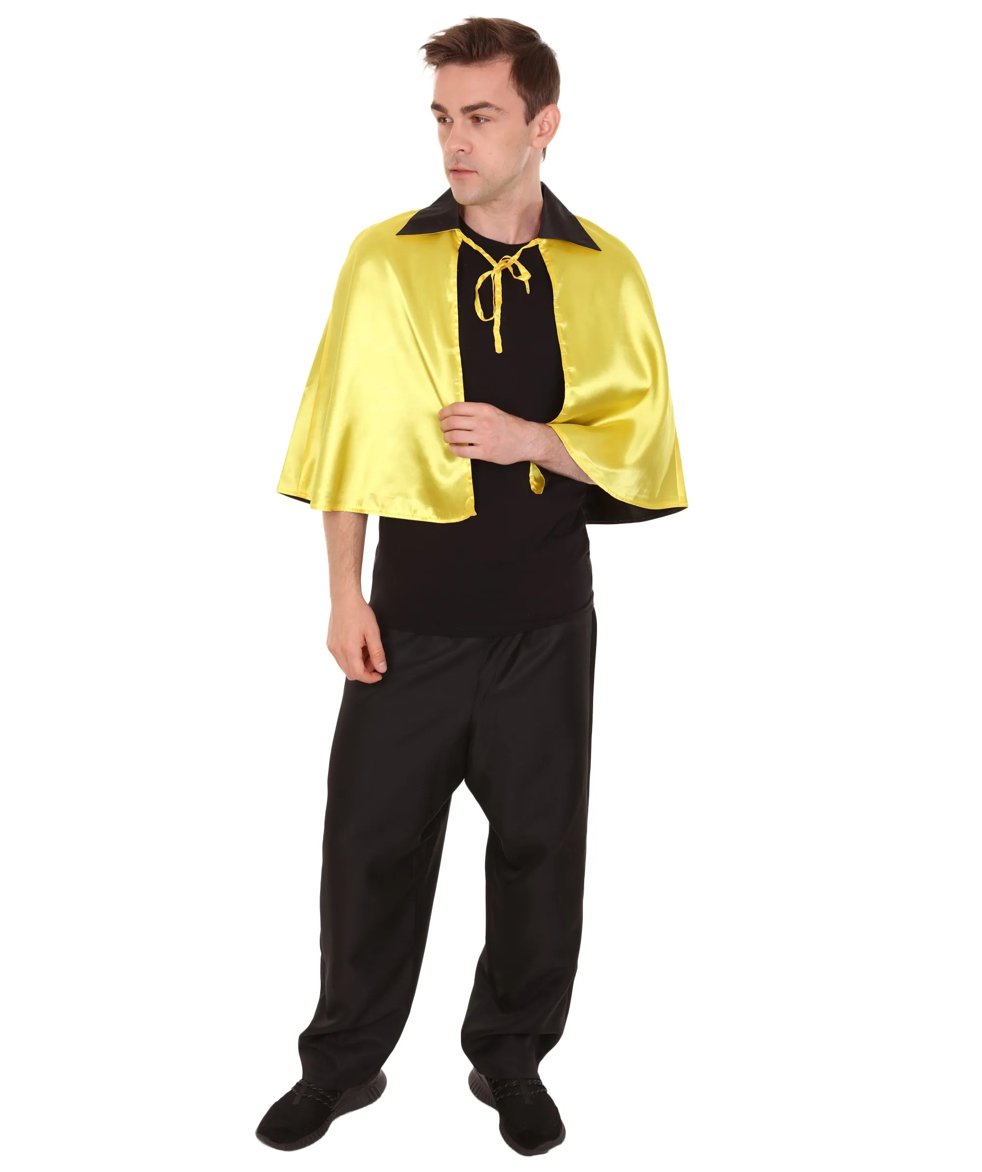 Adult Men's Vampire Cape | Gold & Black Halloween Costume