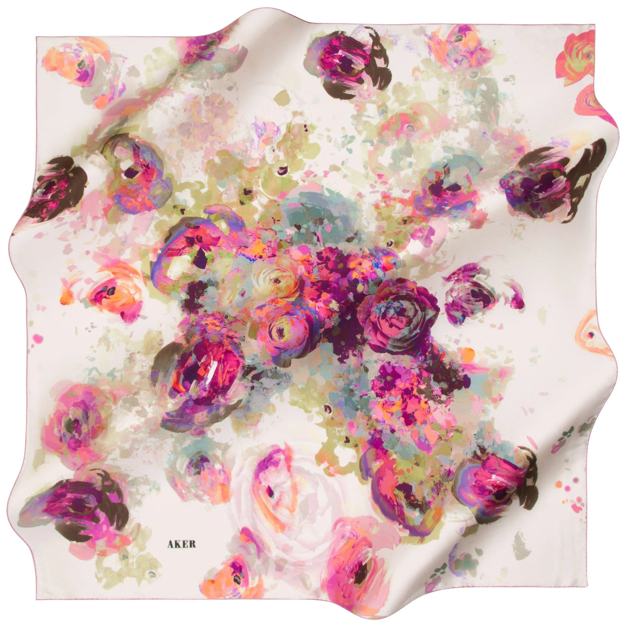 Aker Pink Posies Silk Scarf