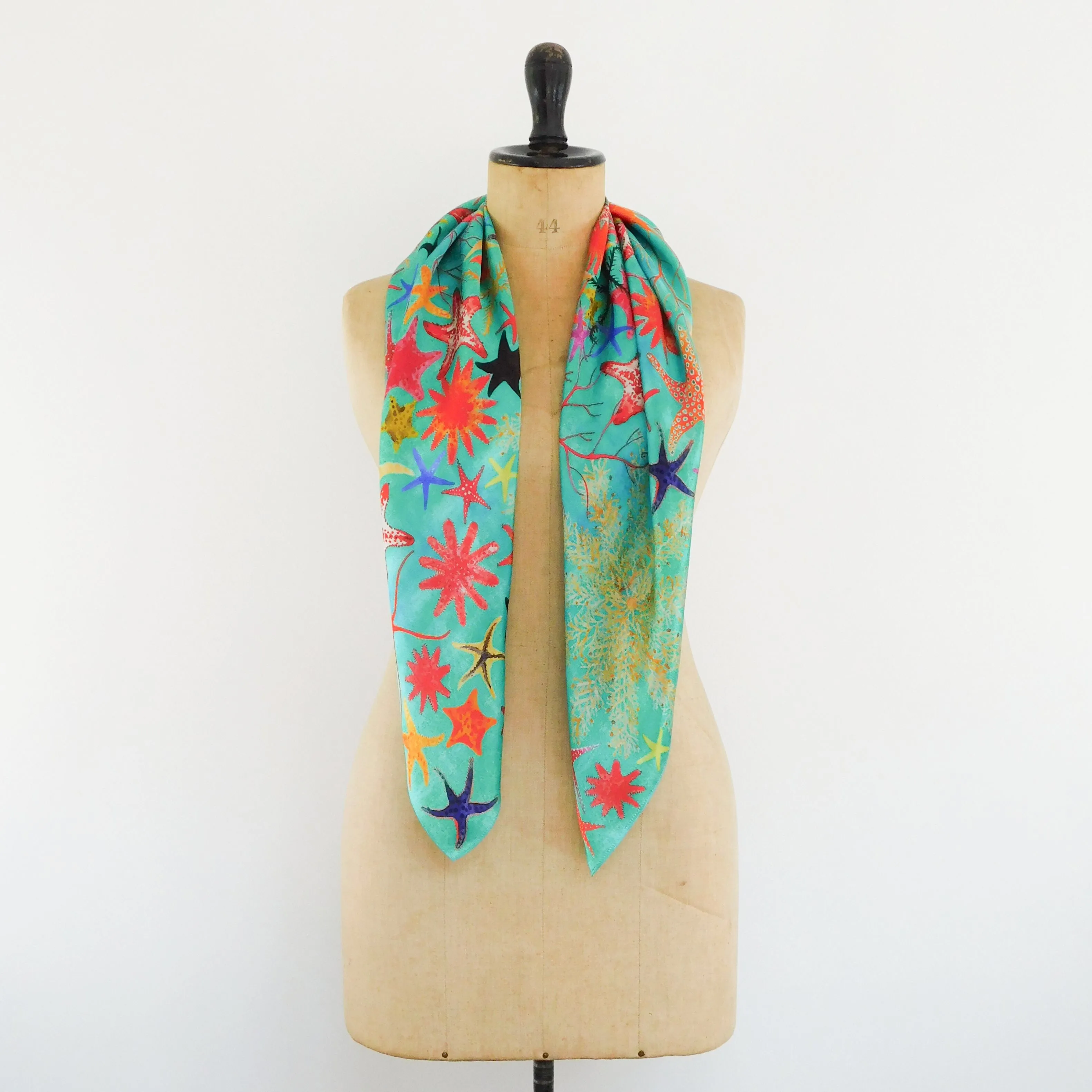 Asterozoa Starfish Print Silk Scarf