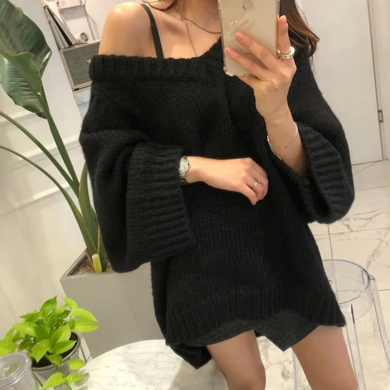 Autumn Sweater Winter Long loose Maxi Oversize Knitted Dress