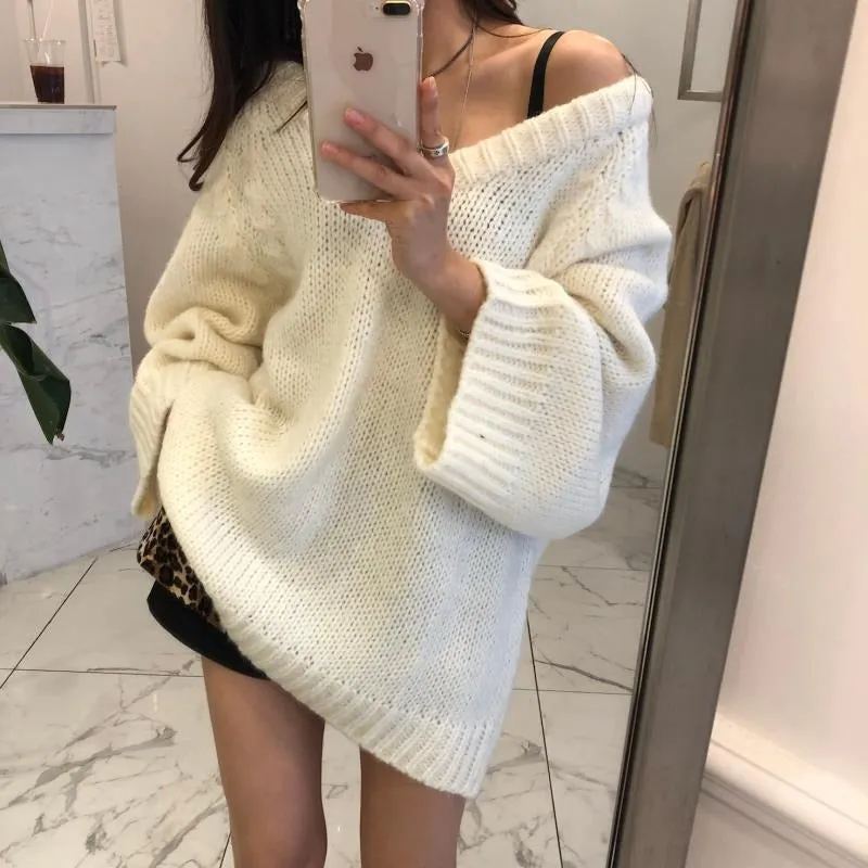 Autumn Sweater Winter Long loose Maxi Oversize Knitted Dress