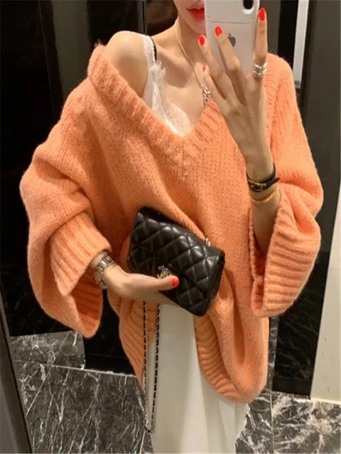 Autumn Sweater Winter Long loose Maxi Oversize Knitted Dress