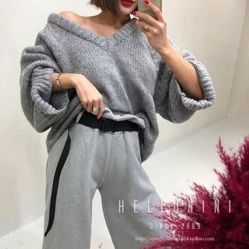 Autumn Sweater Winter Long loose Maxi Oversize Knitted Dress