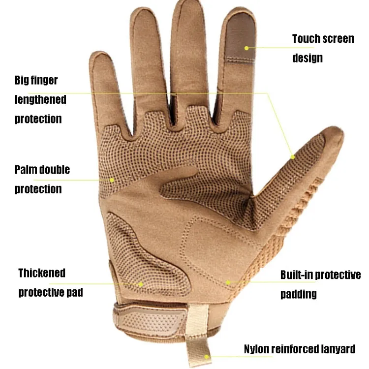 B28 Outdoor Rding Motorcycle Protective Anti-Slip Wear-Resistant Mountaineering Sports Gloves, Size: XL(Wolf Brown)