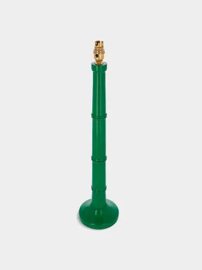 Bamboo lamp base in apple green