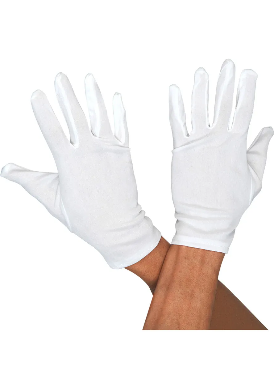 Basic Adults White Wrist length Costume Gloves