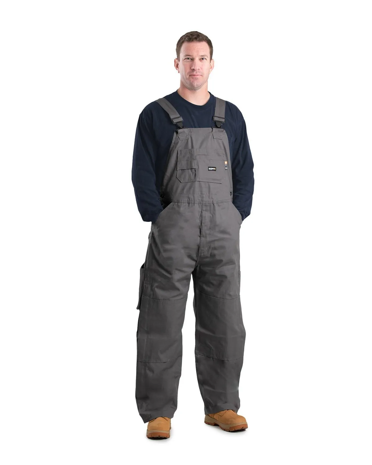 Berne Mens Flame Resistant Unlined Slate Bib Overall