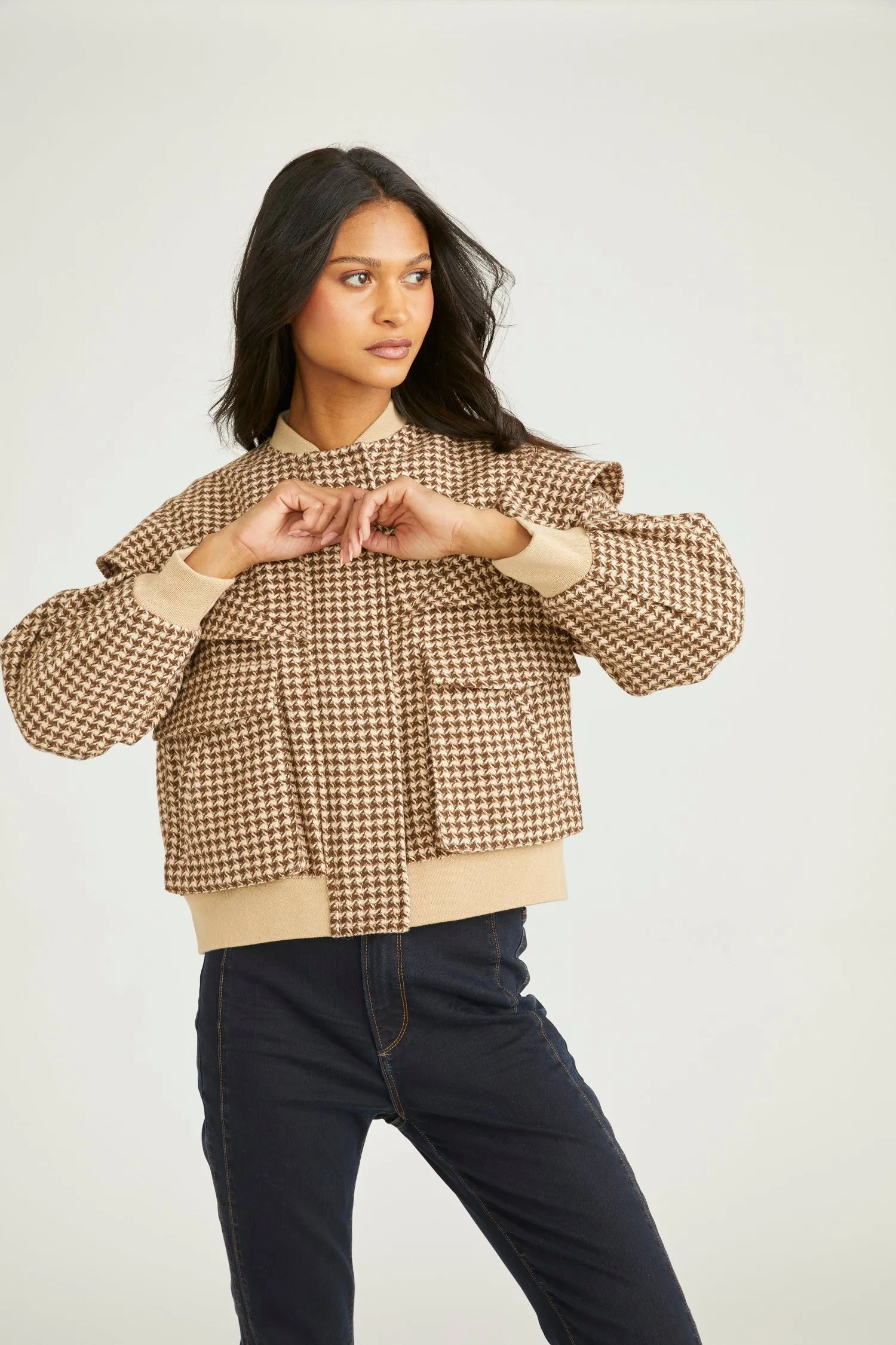 Bomber Jacket - Houndstooth