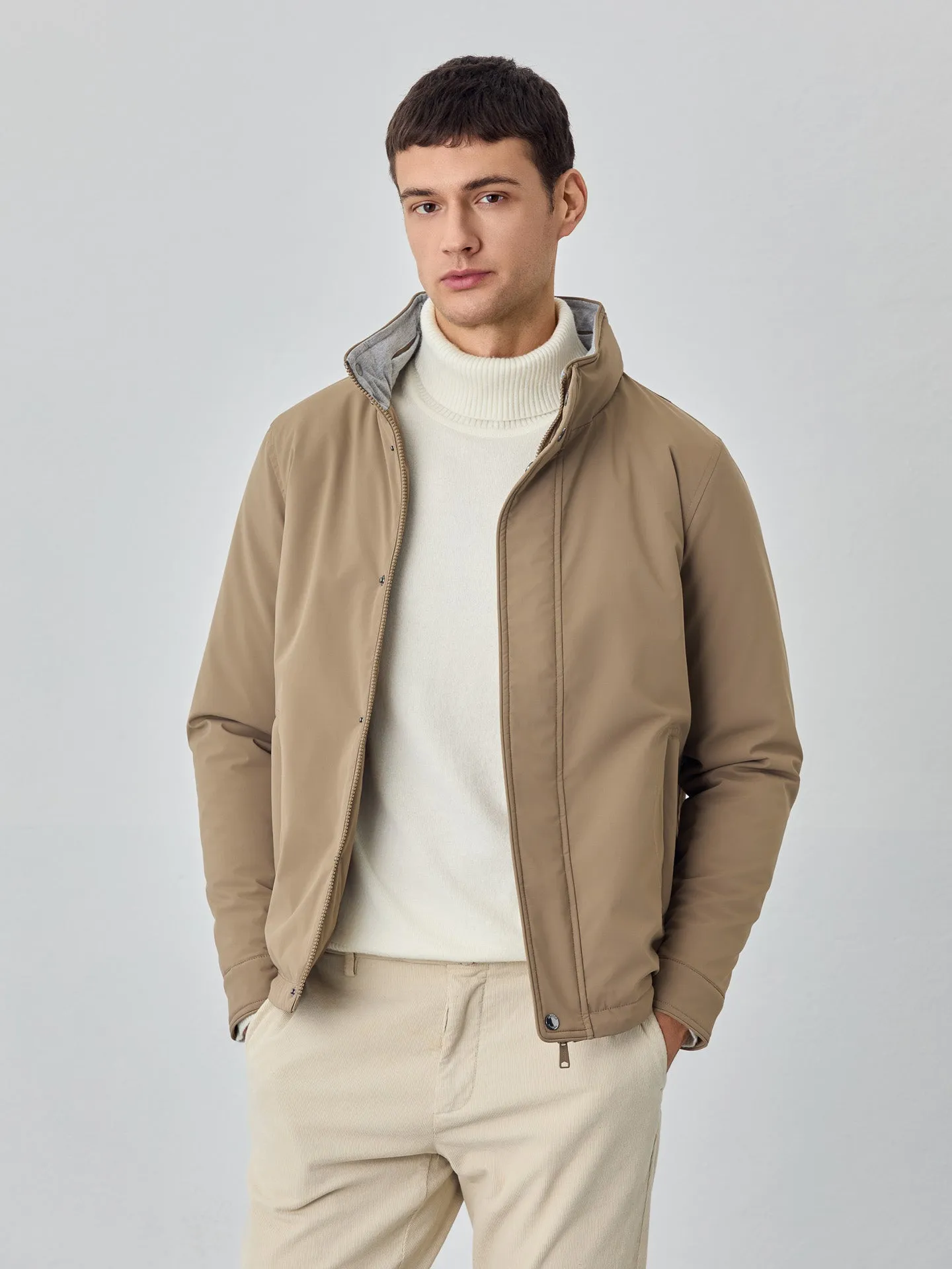 Bomber Jacket With Zip Pockets And Double Zipper