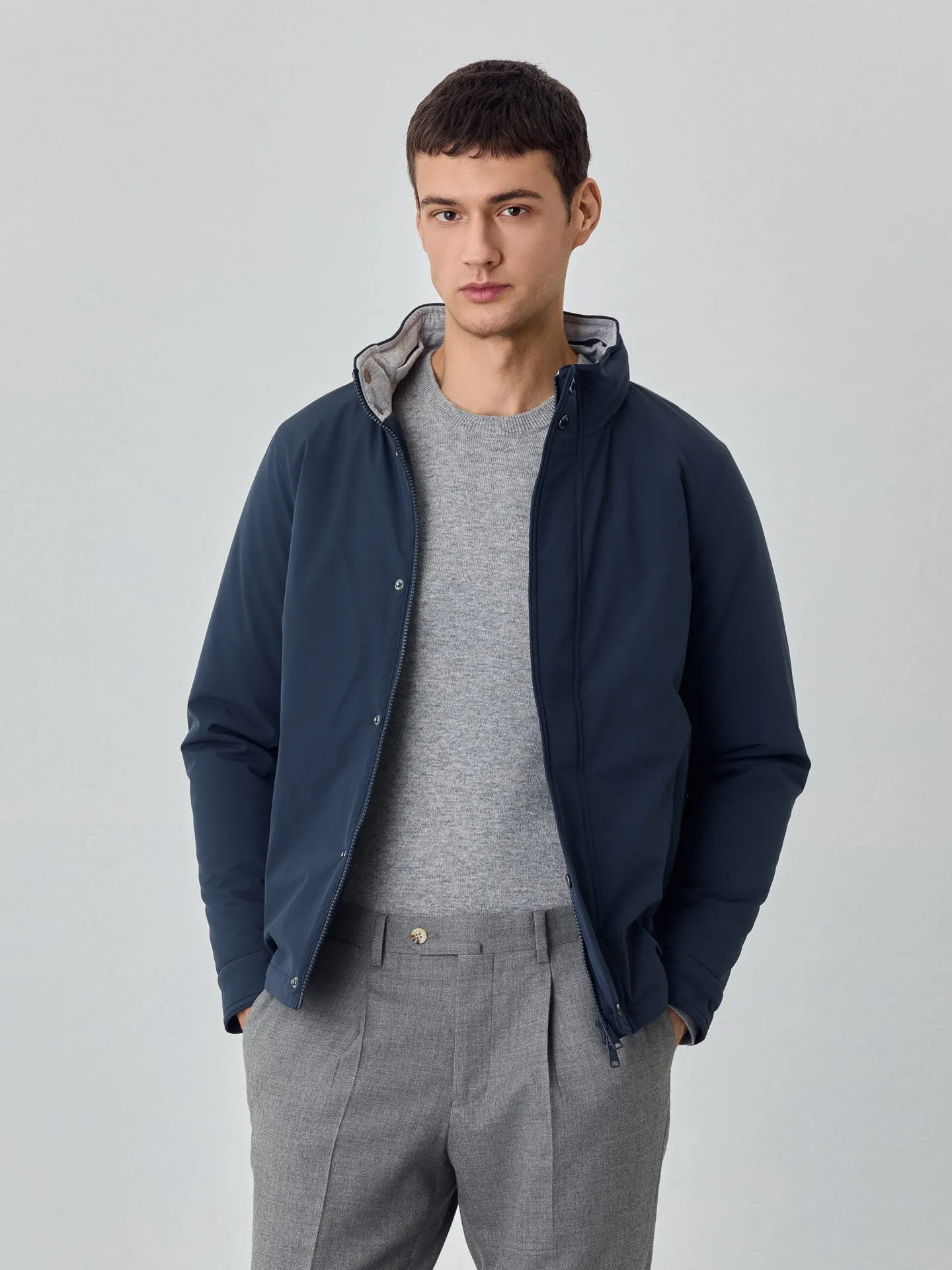 Bomber Jacket With Zip Pockets And Double Zipper