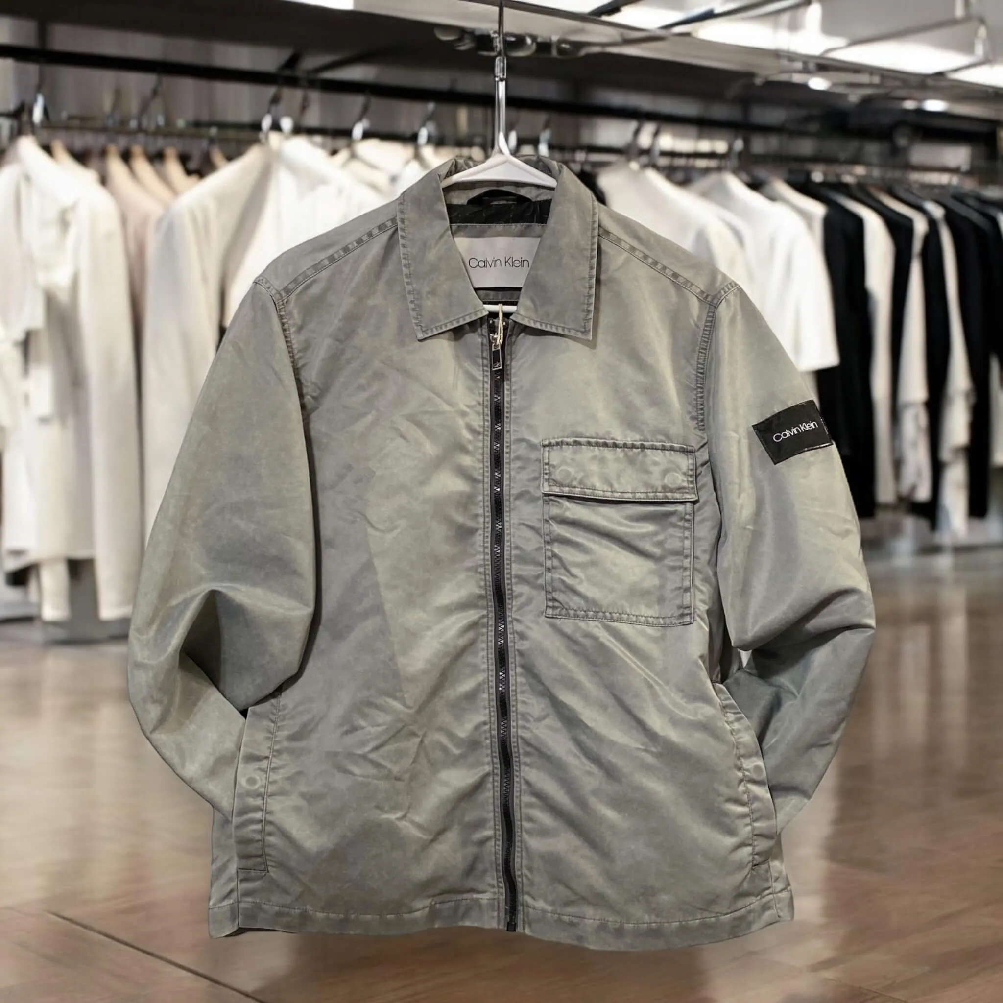 Calvin Klein Gray Bomber Jacket