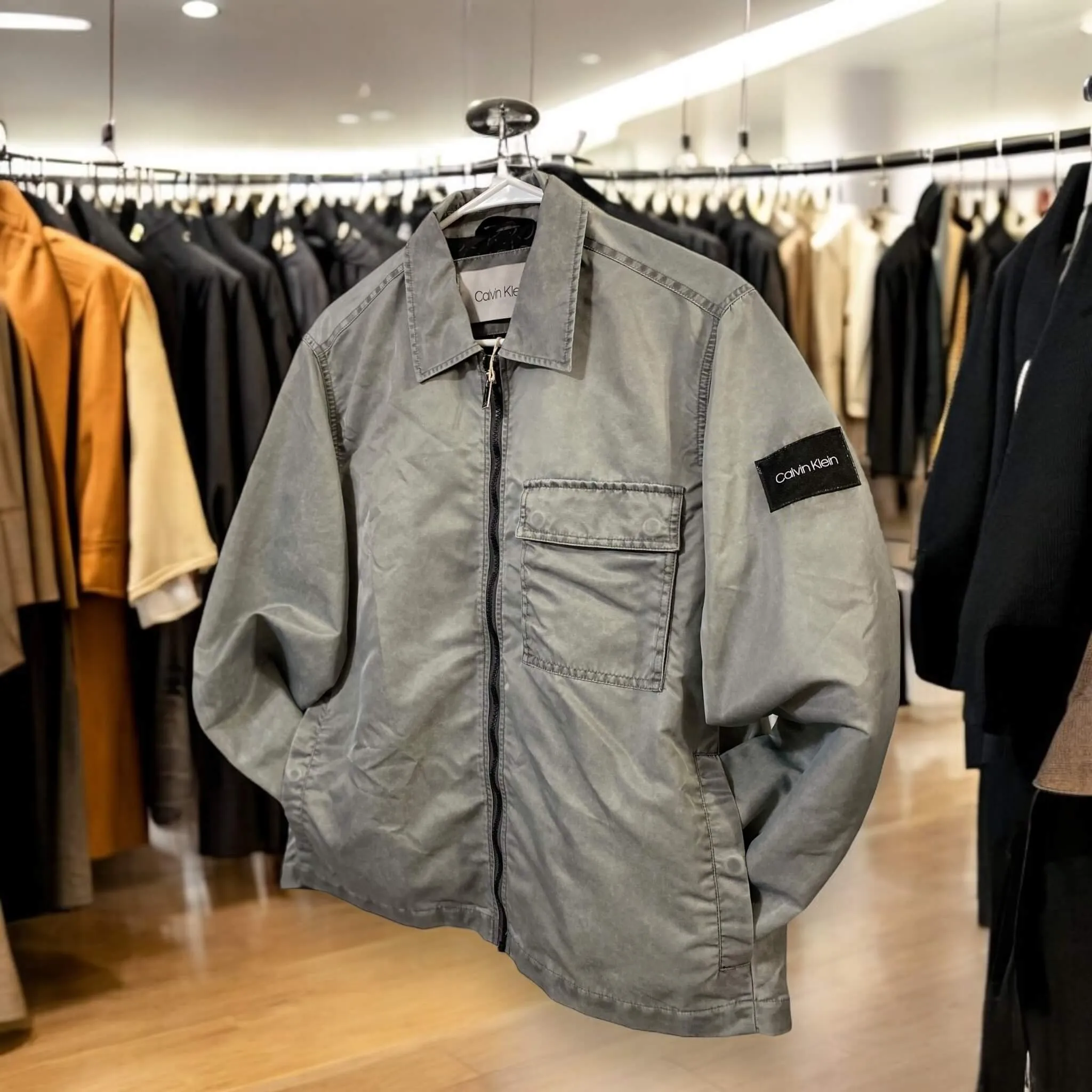 Calvin Klein Gray Bomber Jacket