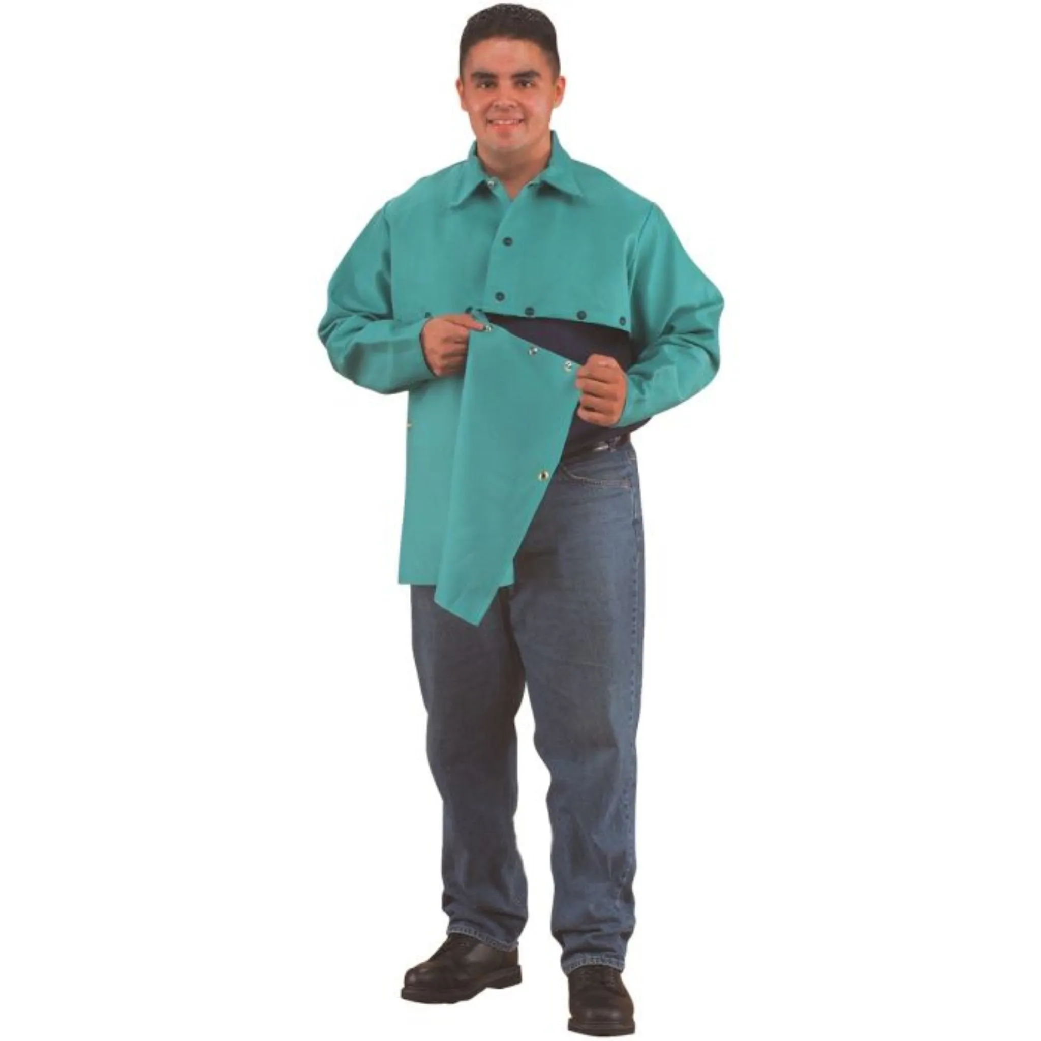 Chicago Protective Apparel BIB-GR-19 9 Oz. FR Cotton 19" Bib for Cape Sleeve 577, Green, 1 Each