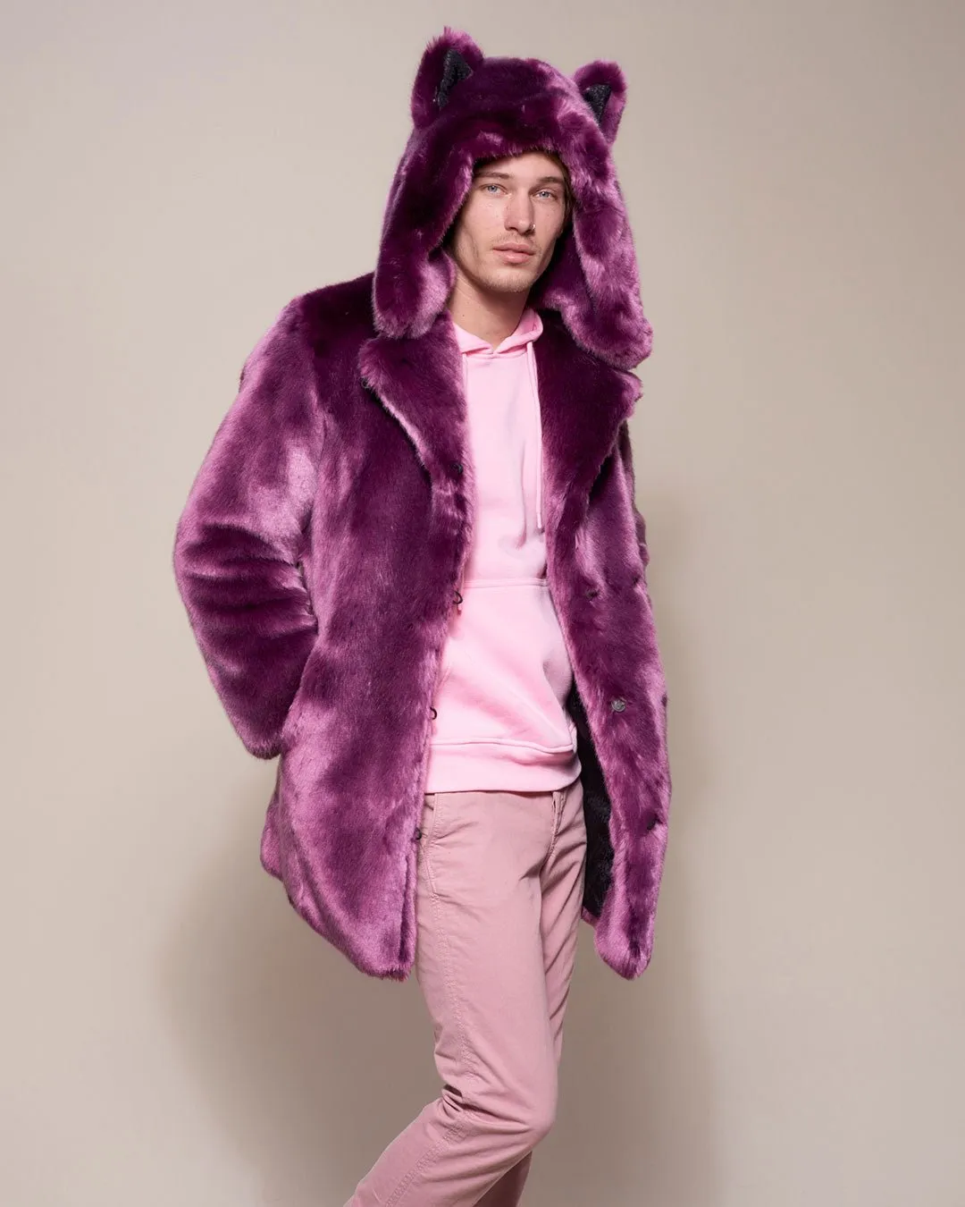 Classic Men's Faux Fur Coat | Lavender Wolf