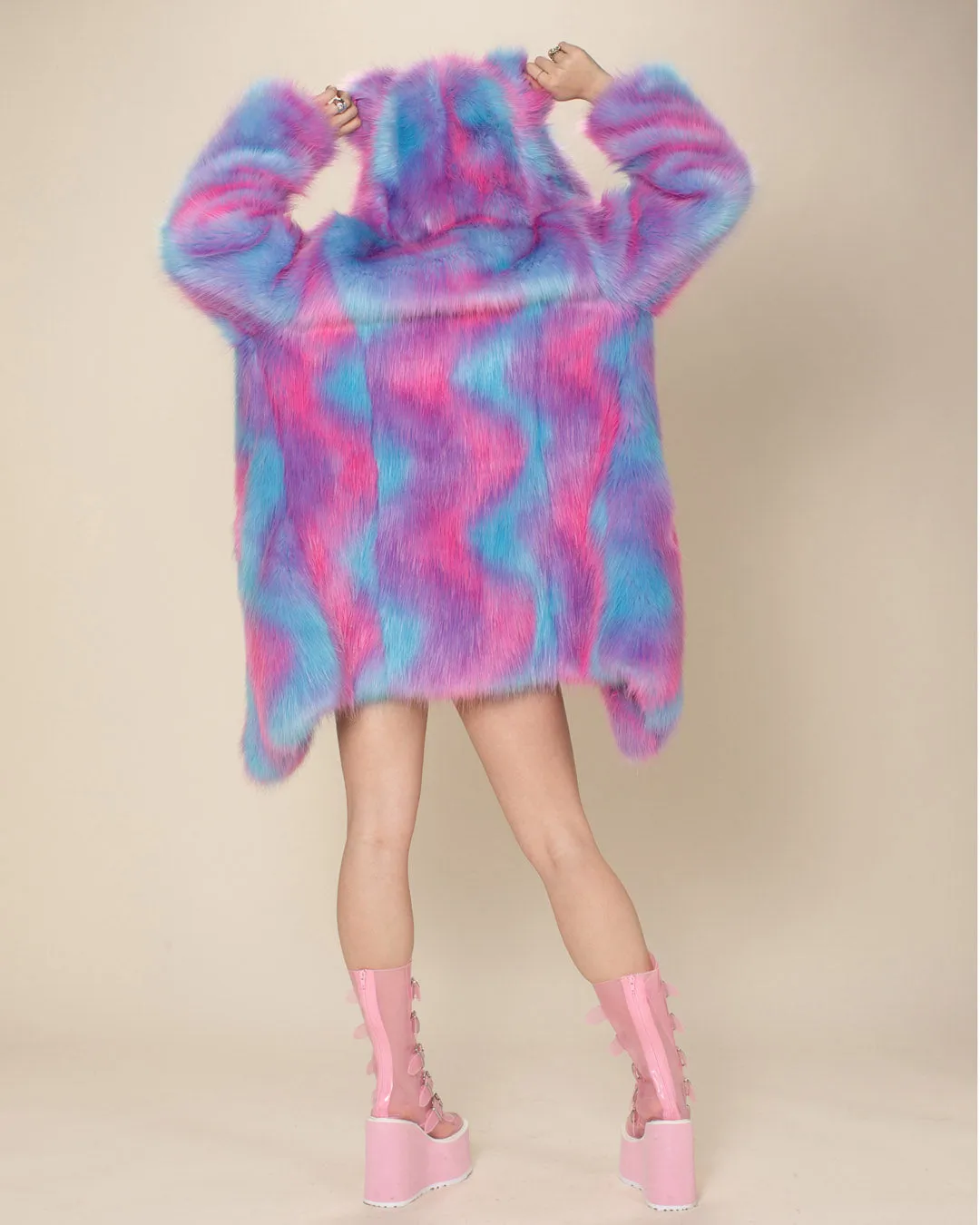 Classic Women's Faux Fur Coat | Cotton Candy Bear