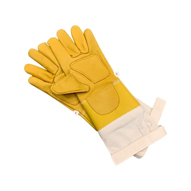 Cowhide Glove with Reinforced Full Thumb, Palm, and Long Sleeve w/ Velcro Loop (MI-0005)