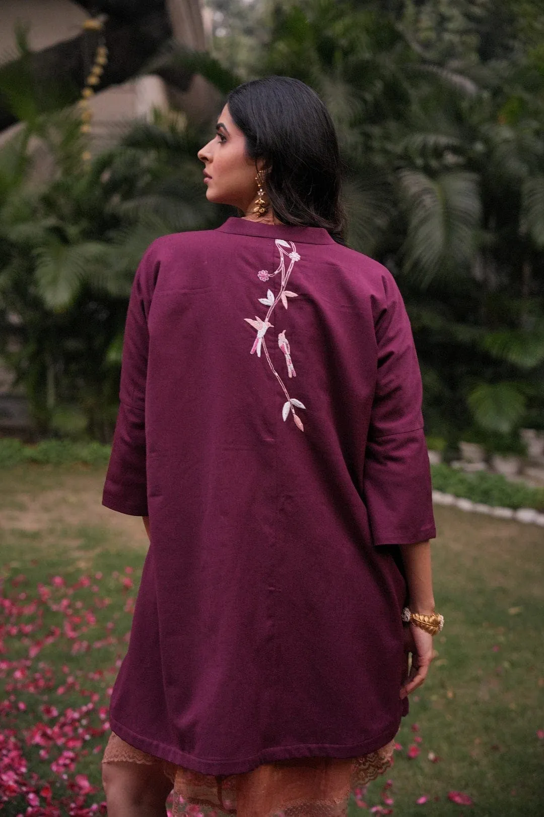 Dark Purple Cape Parsi Wool Cape