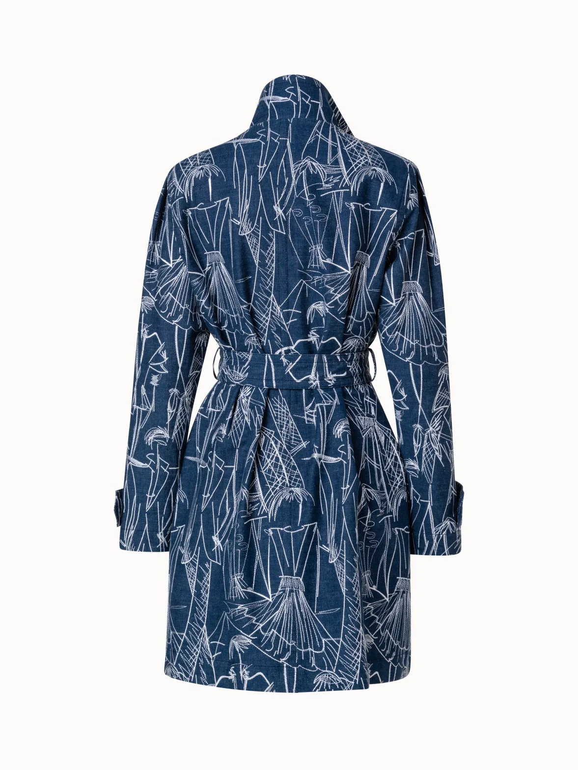 Denim Coat with Croquis Embroidery