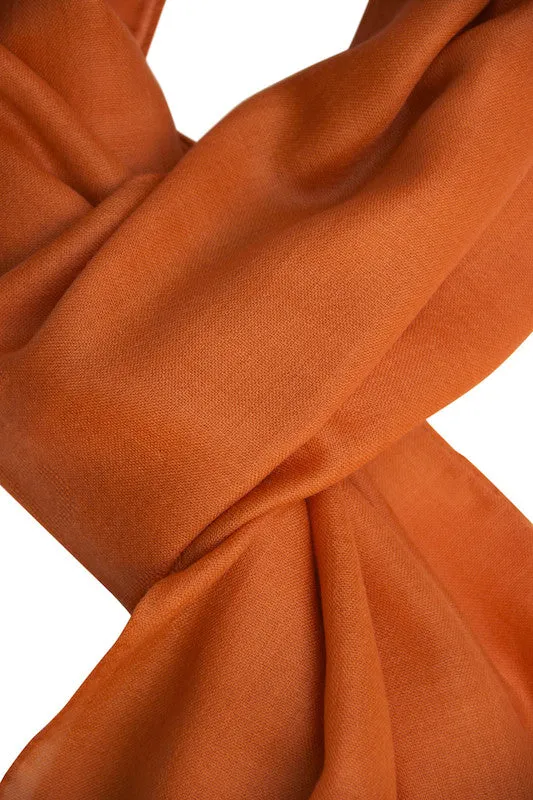 Double orange cashmere scarf