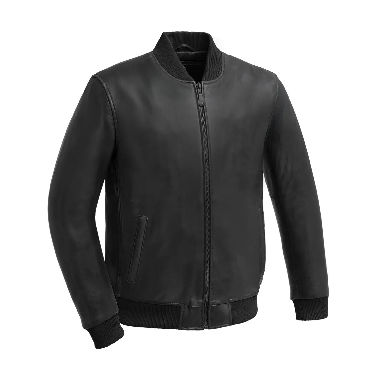 Dravis Mens Leather Bomber Jacket