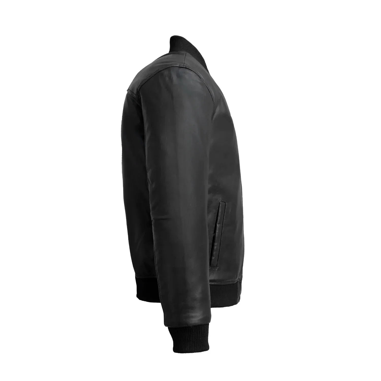 Dravis Mens Leather Bomber Jacket