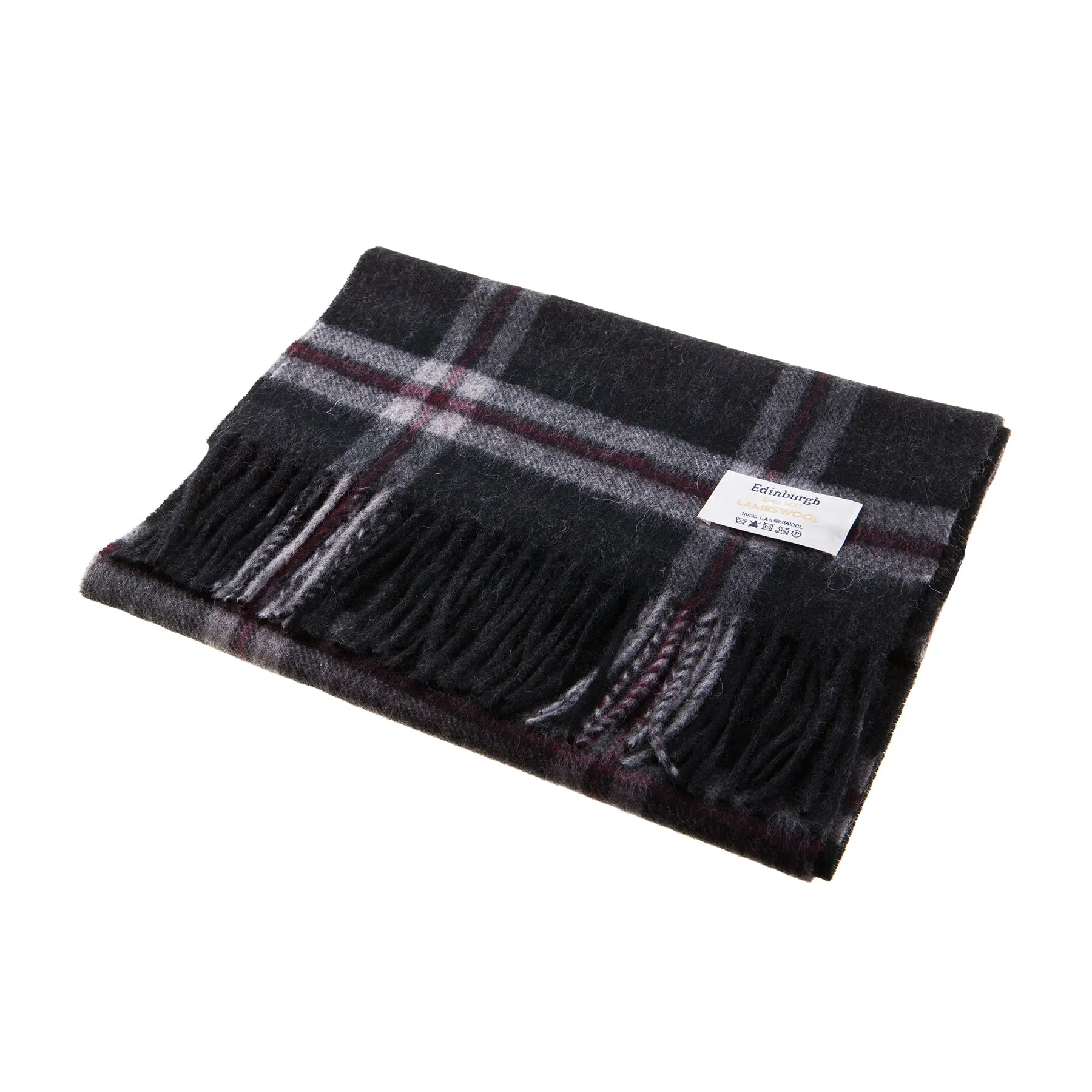 Edinburgh 100% Lambswool Scarf  Thomson Charcoal