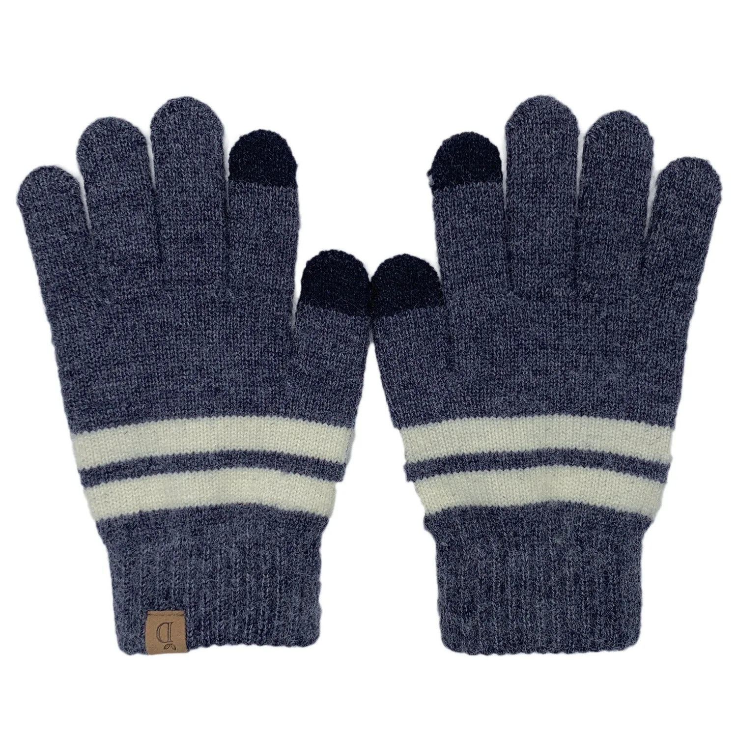 Empire Cove Winter Set Knit Striped Beanie and Touch Screen Gloves Gift Set