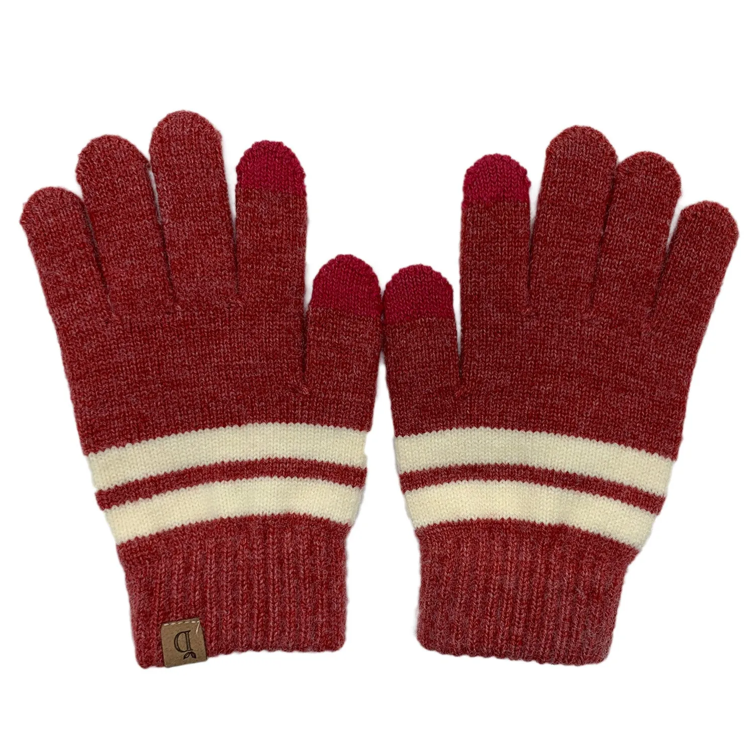 Empire Cove Winter Set Knit Striped Beanie and Touch Screen Gloves Gift Set