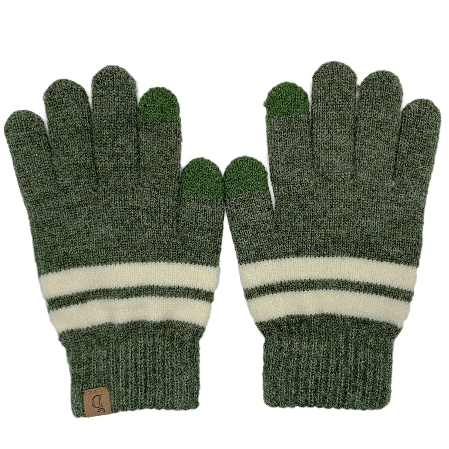 Empire Cove Winter Set Knit Striped Beanie and Touch Screen Gloves Gift Set