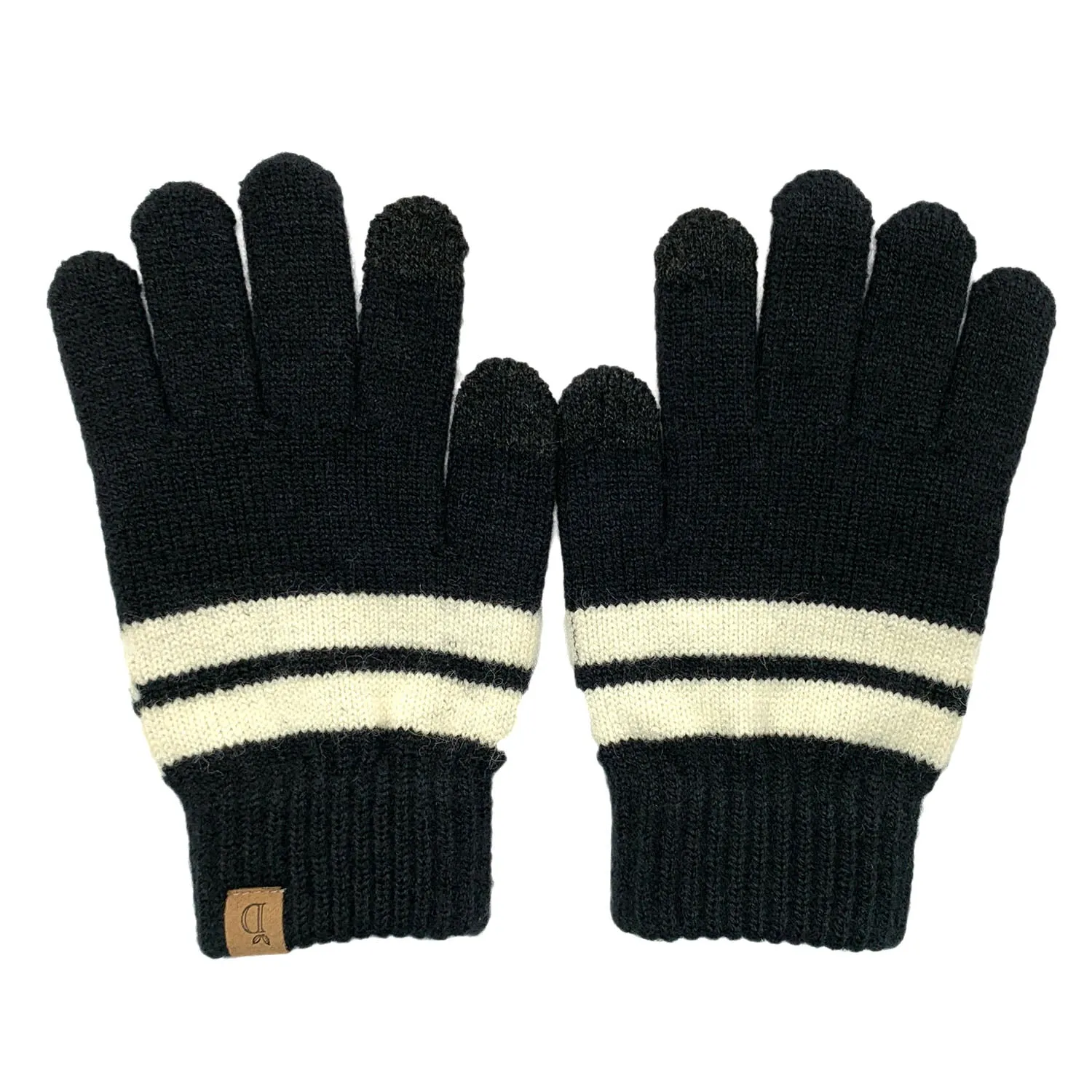 Empire Cove Winter Set Knit Striped Beanie and Touch Screen Gloves Gift Set