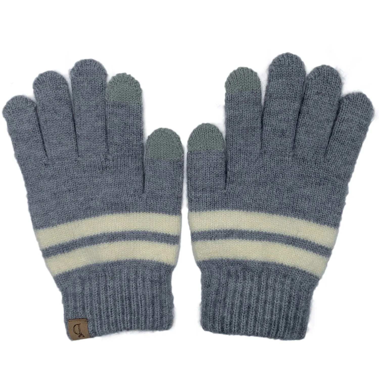 Empire Cove Winter Set Knit Striped Beanie and Touch Screen Gloves Gift Set