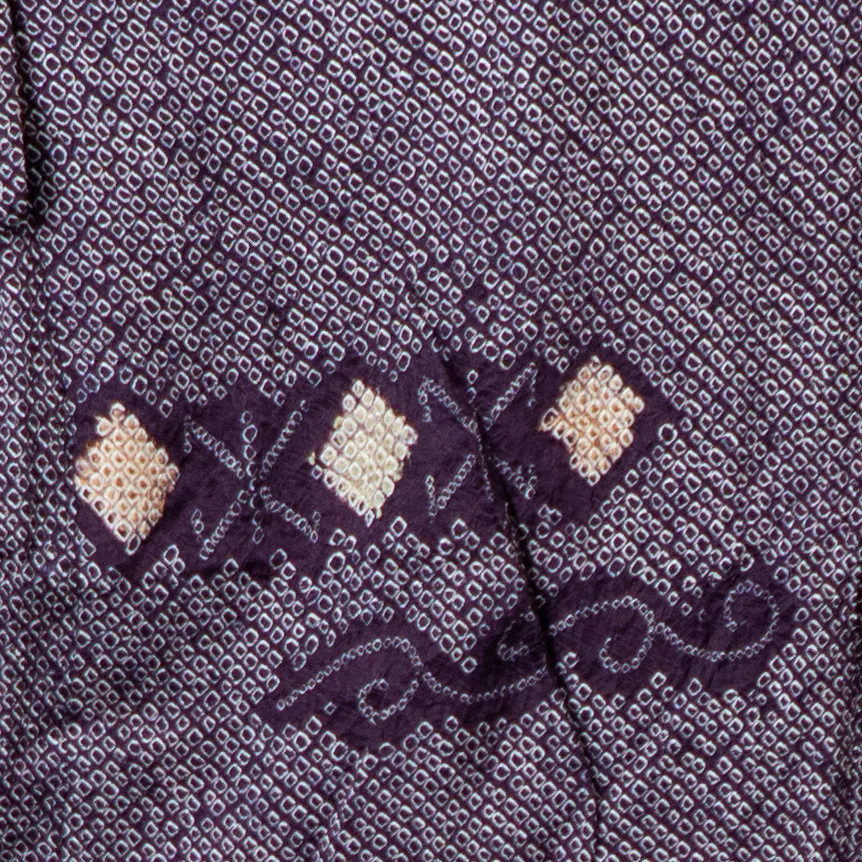 Extremely Detailed Shibori Haori - Traditional Fabric Tie Die Technique - Vintage Purple 1980s Style