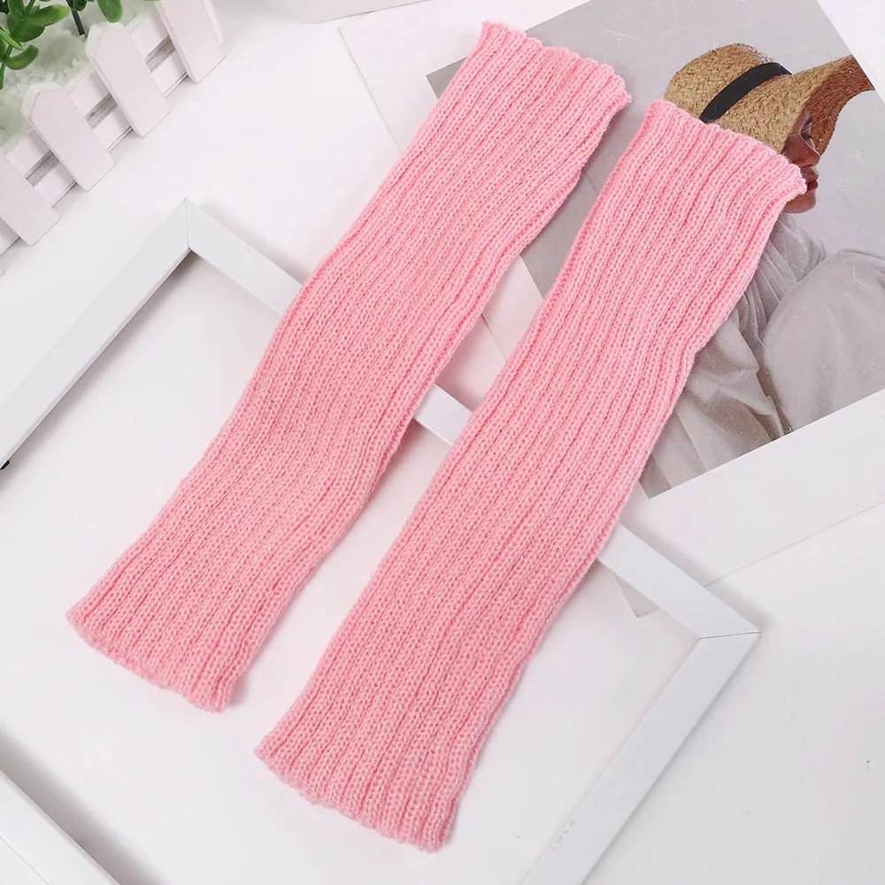 Fashion Soft Winter Knitted Arm Sleeve 8 Colors Long Fingerless Gloves Warmer Women Mitten Girls Clothes Punk Y2K Accessories