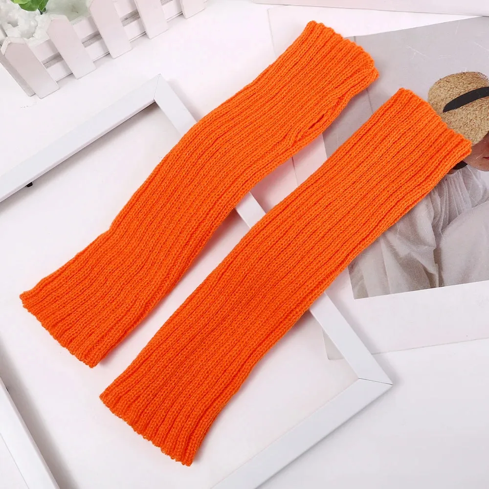 Fashion Soft Winter Knitted Arm Sleeve 8 Colors Long Fingerless Gloves Warmer Women Mitten Girls Clothes Punk Y2K Accessories