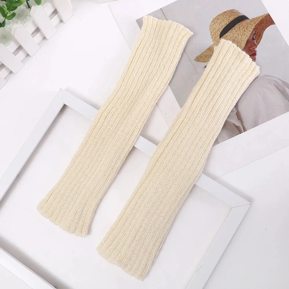 Fashion Soft Winter Knitted Arm Sleeve 8 Colors Long Fingerless Gloves Warmer Women Mitten Girls Clothes Punk Y2K Accessories