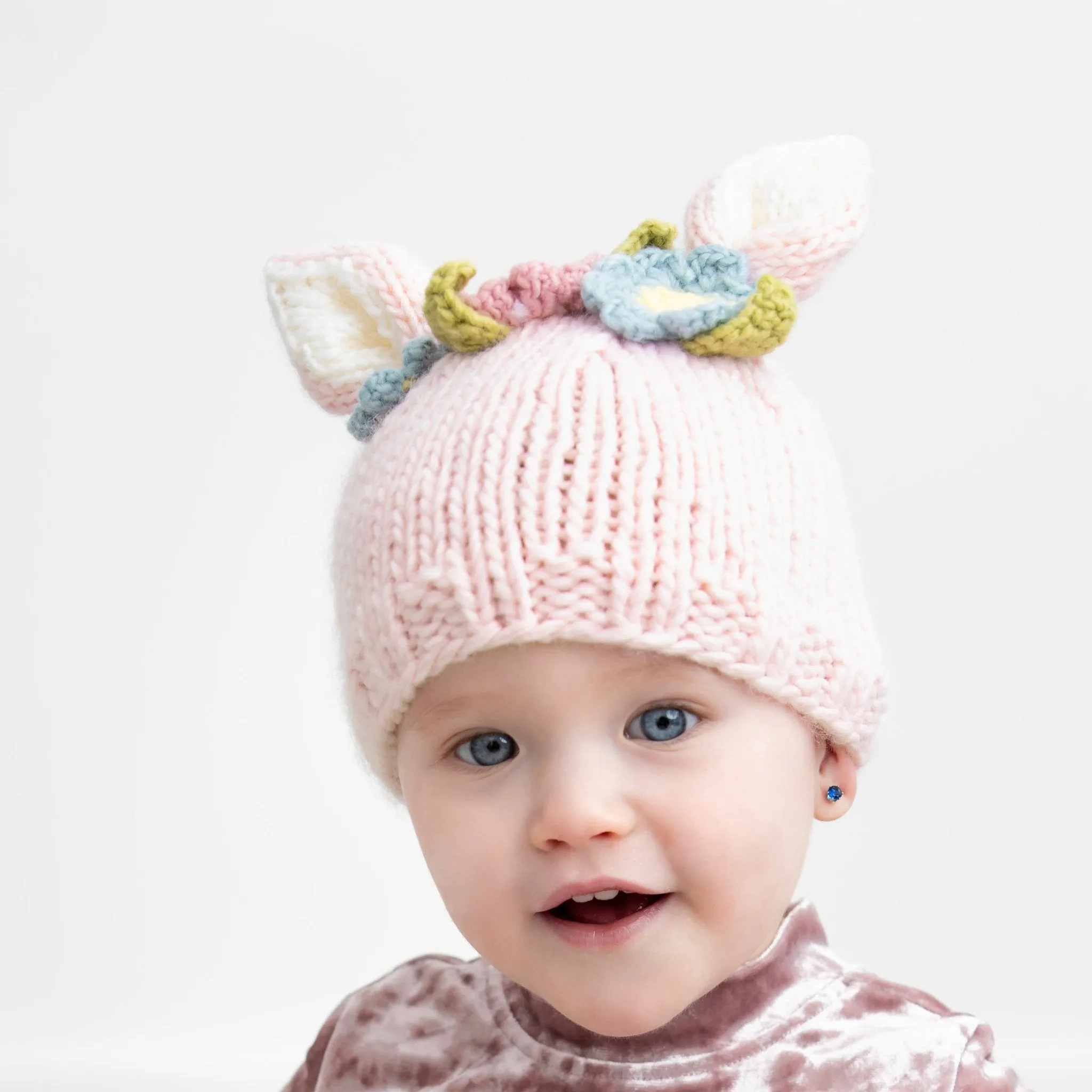 Flower Bunny Beanie Blush/Multi