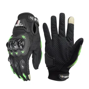 GHOST RACING GR-ST04 Motorcycle Gloves Anti-Fall Full Finger Riding Touch Gloves, Size: XL(Green)