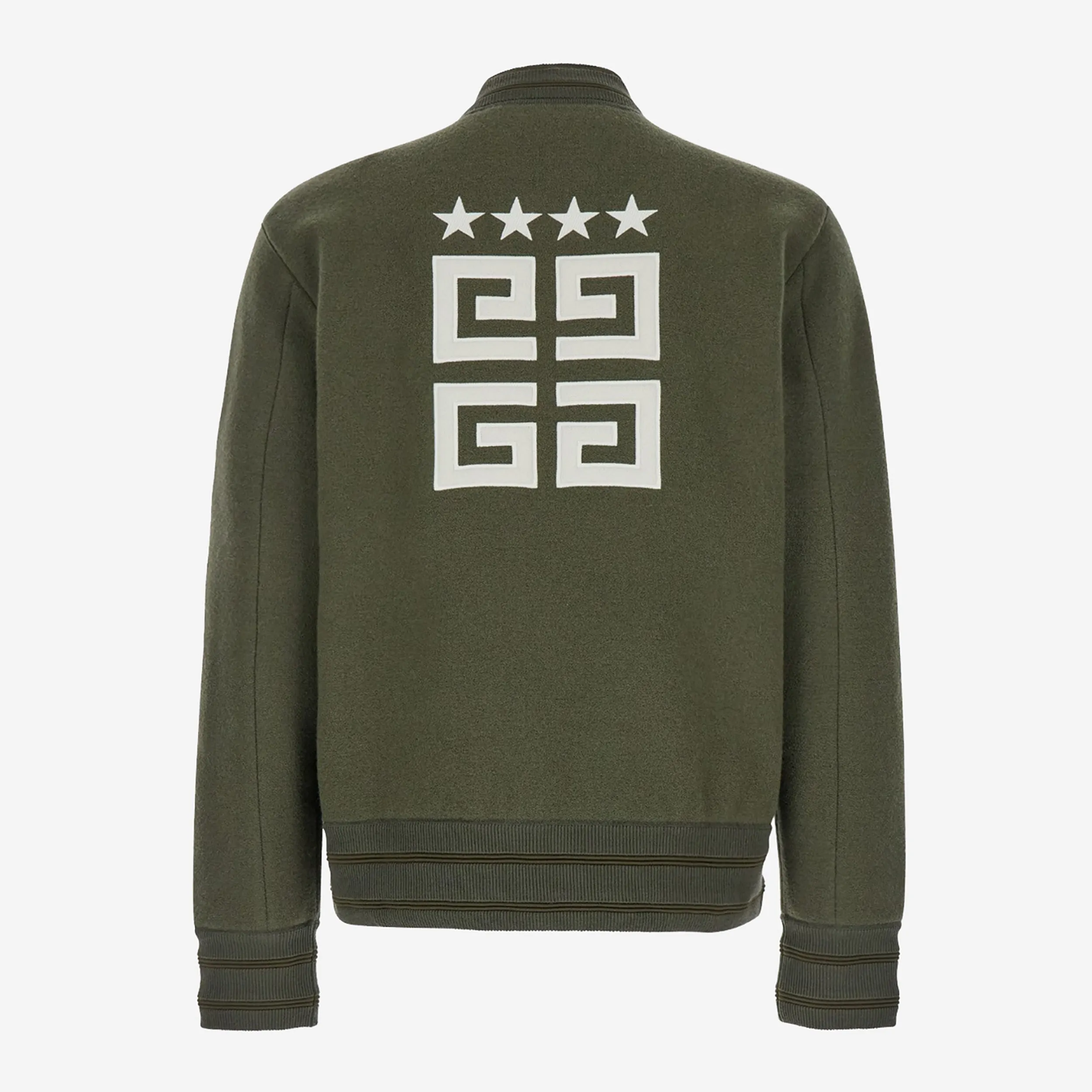 Givenchy 4G Stars Khaki Wool Bomber Jacket