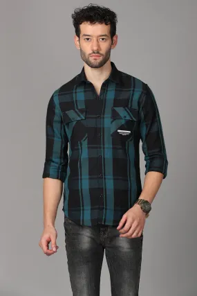 Green Black Checks Shirt