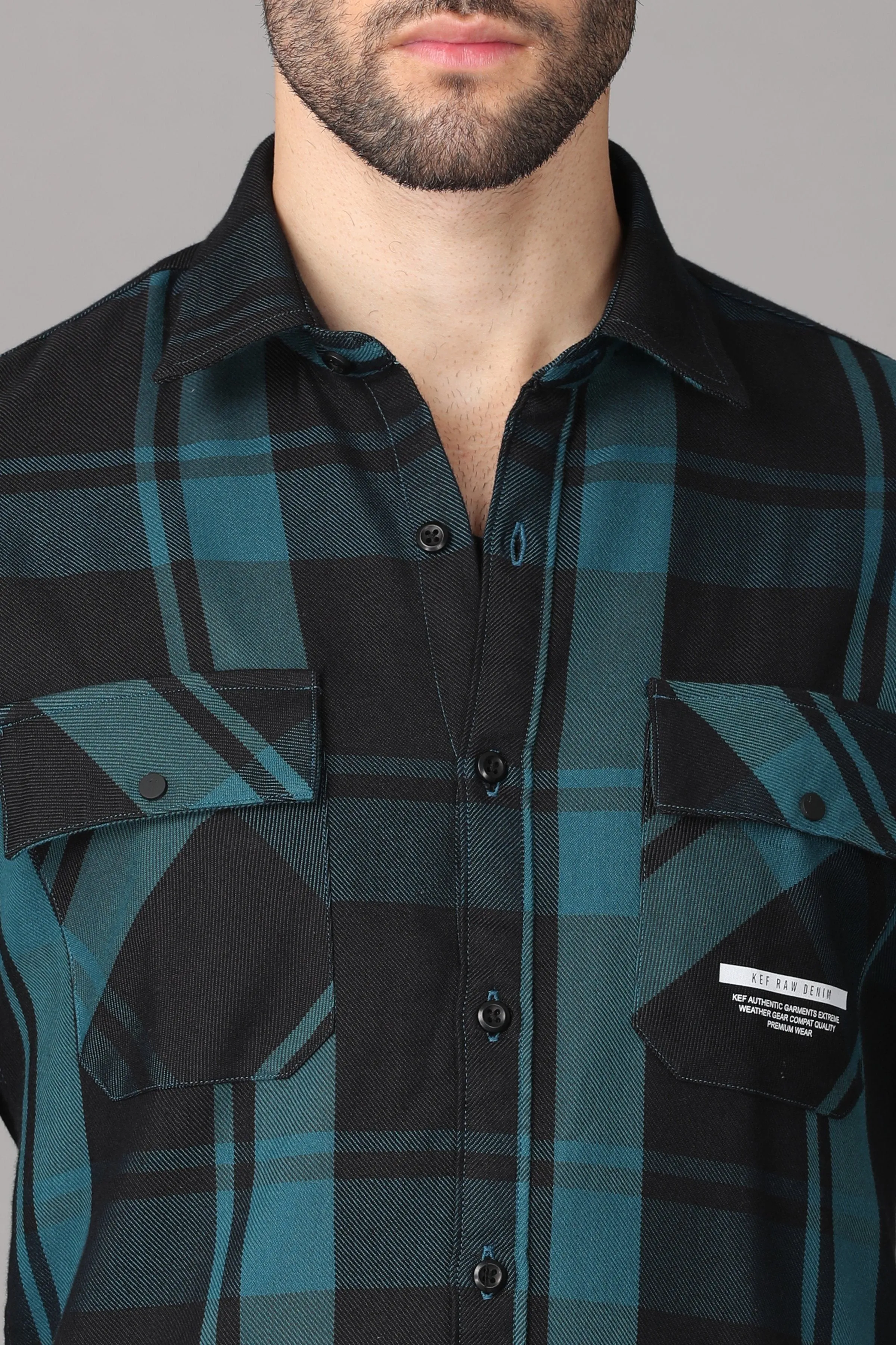 Green Black Checks Shirt